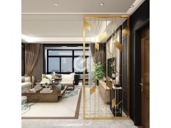 别墅客厅不锈钢隔断花格图1